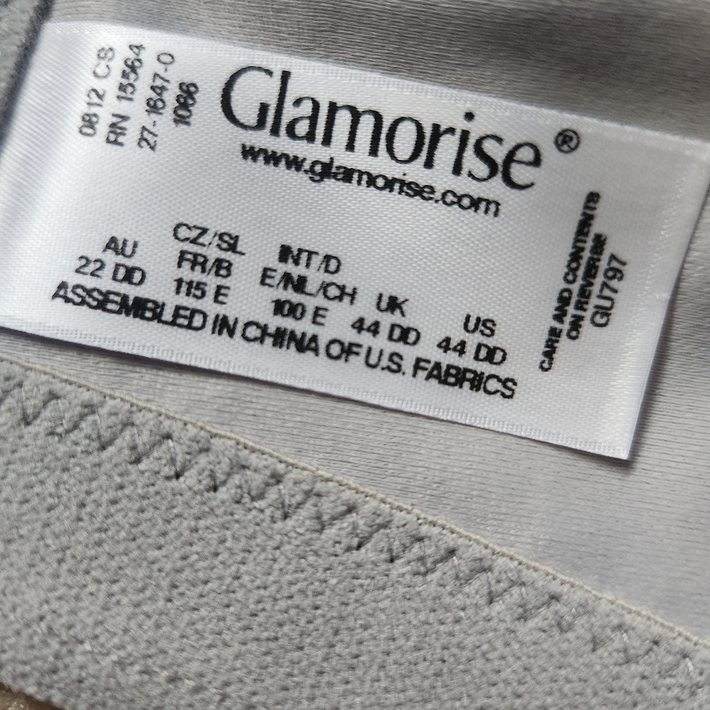 Glamorise Gray and Pink Bra Size 44E - Picture 4 of 4